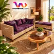Abel Sofa Set | Handcrafted Seagrass & Hardwood - 3