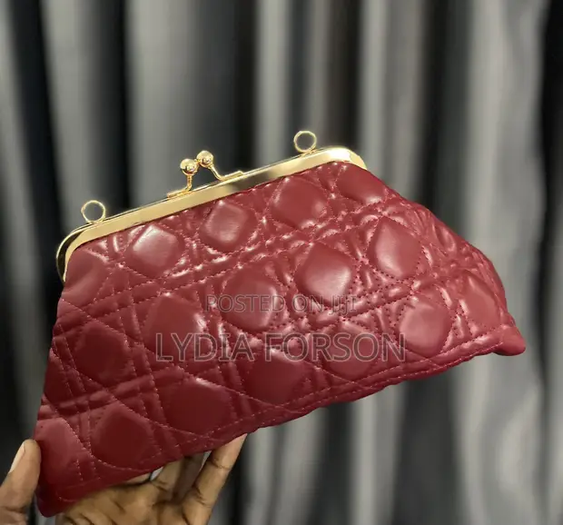 Quilted Clutch Bags with Kiss Lock - 1