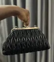 Quilted Clutch Bags with Kiss Lock - 5