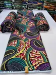 African Print Fabric with Glitter and Stones - 1