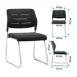 Black Mesh Visitor Chair with Chrome Sled Base - 1