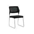 Black Mesh Visitor Chair with Chrome Sled Base - 3