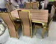 Luxury 7-Piece Gold & Black Marble Dining Set - 2