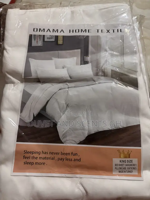White Cotton Bedsheet Set - Kingsize - 1