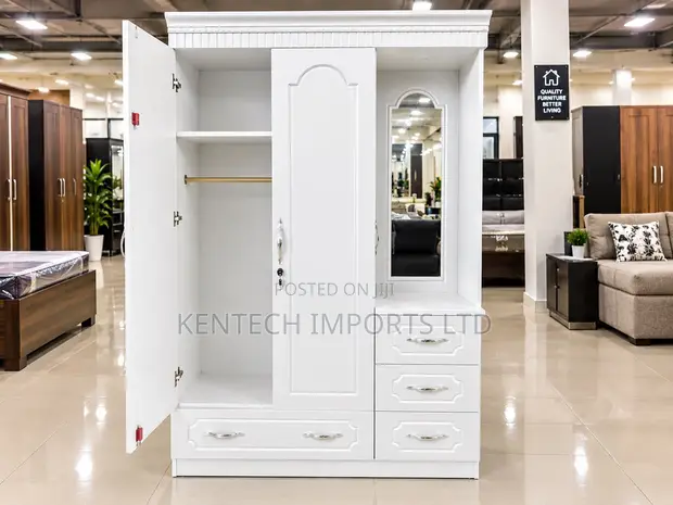 White Multi-Functional Wardrobe & Vanity Station - 1