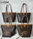 Genuine Leather Classic Handbag - Multicolor - 3