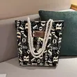 Korean-Inspired Large Capacity Canvas Tote Bag - 5