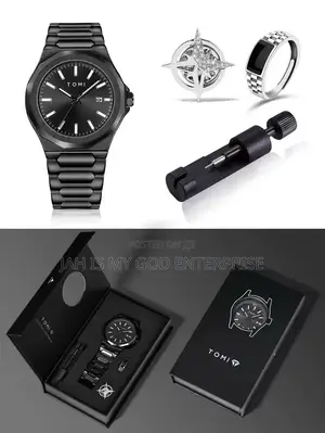 Tomi Luxury Men's Quartz Watch Gift Set