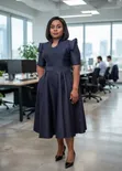Zara Brown Flare Dress - Office & Church Wear - 4