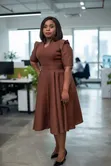 Zara Brown Flare Dress - Office & Church Wear - 5
