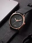 Tomi Men's Minimalist Calendar Leather Casual Quartz Watch - 4