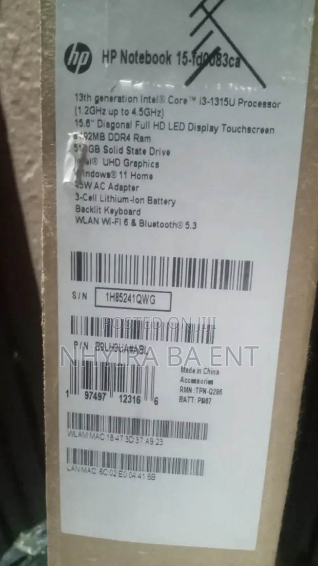 New HP 15 Laptop: Intel Core i3, 8GB RAM, 512GB SSD - 1