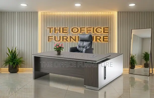 SK Executive Office Desk with Side Cabinet & Ergonomic Chair - 1