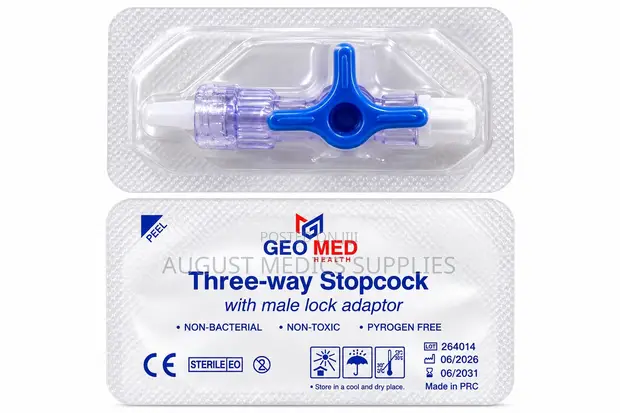 GEO MED HEALTH Three-Way Stopcock with Male Lock Adaptor - 1