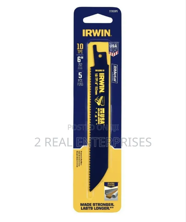 Irwin 6-Inch 10 TPI Bi-Metal Reciprocating Saw Blades (5-Pack) - 1