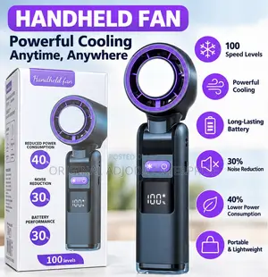 Original Rechargeable Handheld Fan - 100 Speed Levels, LED Display