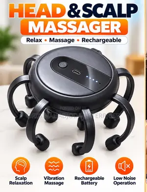 8-Head Electric Scalp & Head Massager - Rechargeable