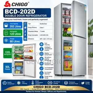 CHIGO BCD-202D Double Door Refrigerator – 202L