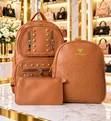 Quality 3-in-1 Women's Backpack Set with Gold-Toned Studs - 2
