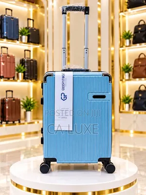 Blue Zipless Aluminum-Framed Polycarbonate Hard-Shell Spinner Suitcase