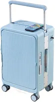 Blue Zipless Aluminum-Framed Polycarbonate Hard-Shell Spinner Suitcase - 3