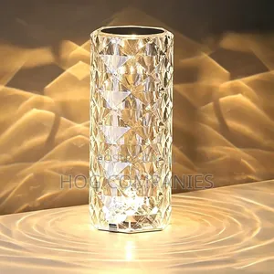 Crystal Diamond-Pattern Glass Vase