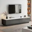 Modern Luxury TV Console - Grey & White Marble Effect - 1