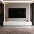 Modern Luxury TV Console - Grey & White Marble Effect - 5