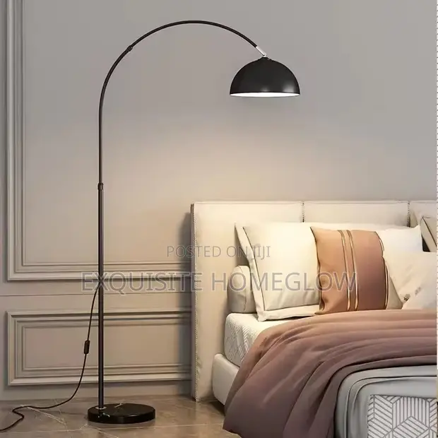 Artiss Modern Arched Floor Lamp - Matte Black - 1