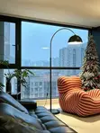 Artiss Modern Arched Floor Lamp - Matte Black - 4