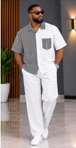 Black and White Kaftan for Men - 1
