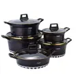 5-Piece Cast Aluminum Non-Stick Cookware Set with Glass Lids - 1