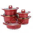 5-Piece Cast Aluminum Non-Stick Cookware Set with Glass Lids - 2
