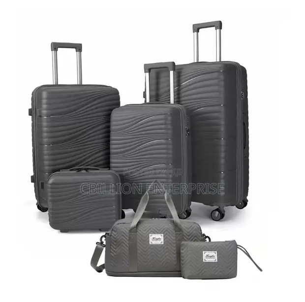 6-Piece Travel Luggage Set with Spinner Wheels, Lock, and Travel Bag - 1