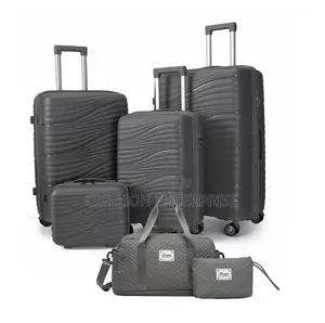 6-Piece Travel Luggage Set with Spinner Wheels, Lock, and Travel Bag