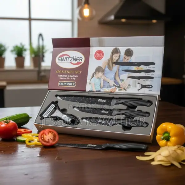 Switzner 4-Piece Kitchen Knife & Peeler Set - 1