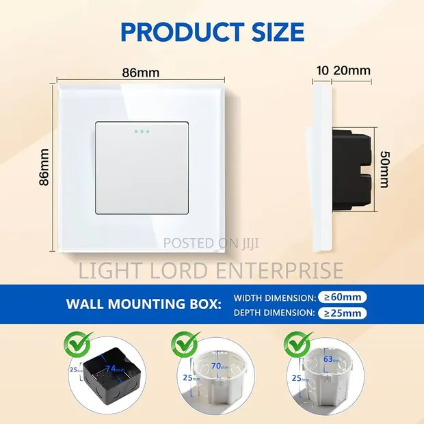 86mm x 86mm Intermediate Switch - 1