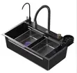 Premium Black Double-Bowl Kitchen Sink with Multifunction Faucet - 2