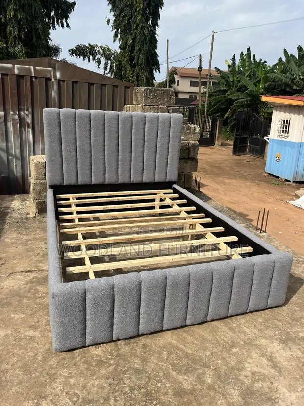 Channel Tufted Double Bed Frame - Woodland Furniture - 1