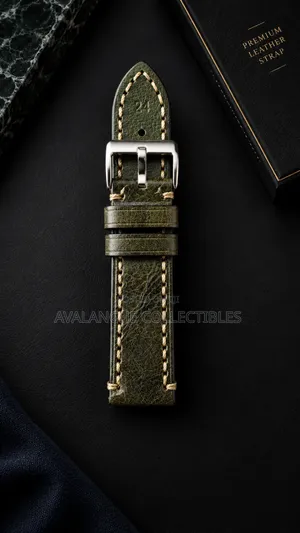 Genuine Leather Strap - Army Green