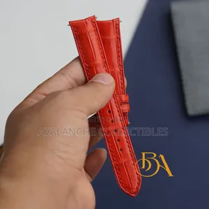 Genuine Red Leather Watch Strap (20, 22, 24mm)