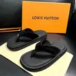 Louis Vuitton Black Suede Thong Slides - 1
