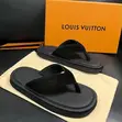 Louis Vuitton Black Suede Thong Slides - 3