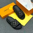 Louis Vuitton Black Suede Thong Slides - 4