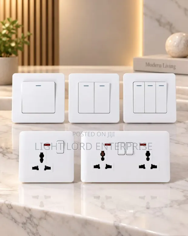 1, 2, 3 Gang Double Universal Socket with Individual Switches - 1