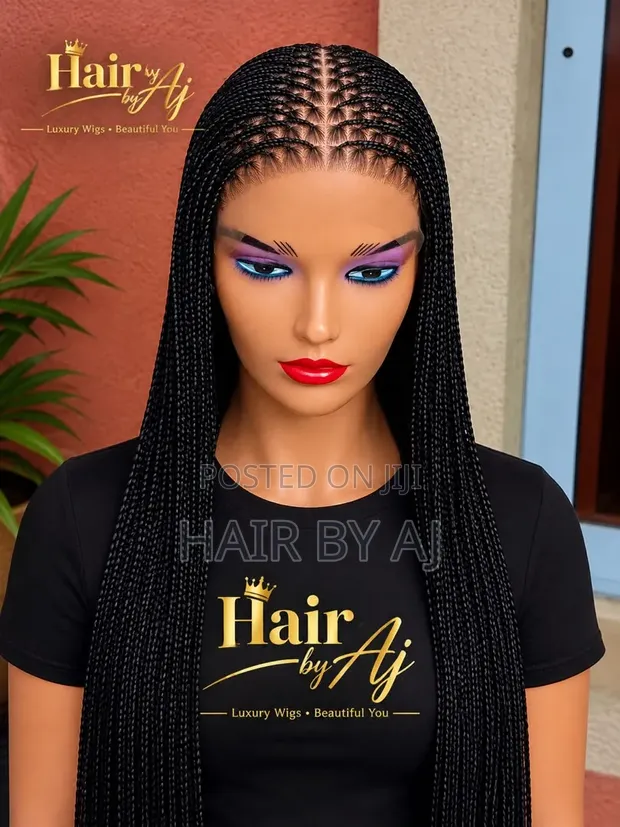 6x6 Human Hair Bonestraight Braided Wig - 1
