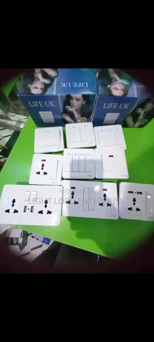 Rocker Socket and Switches - White