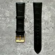 Genuine Handmade Leather Watch Straps - Black (Sizes 20, 22, 24) - 1