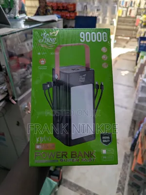 King LED 90,000 mAh Power Bank with Built-in Cables