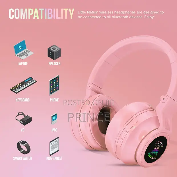 JST 31 Pink Stereo Headphones - 1